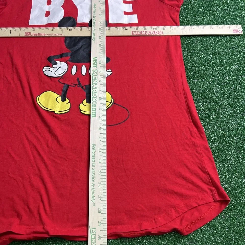Mickey Mouse Disney Womens Hi Bye Double Sided Red Sleep Shirt Night Gown Sz XXL - Picture 5 of 5
